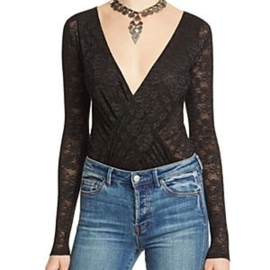 Free People Crossover Lace Bodysuit